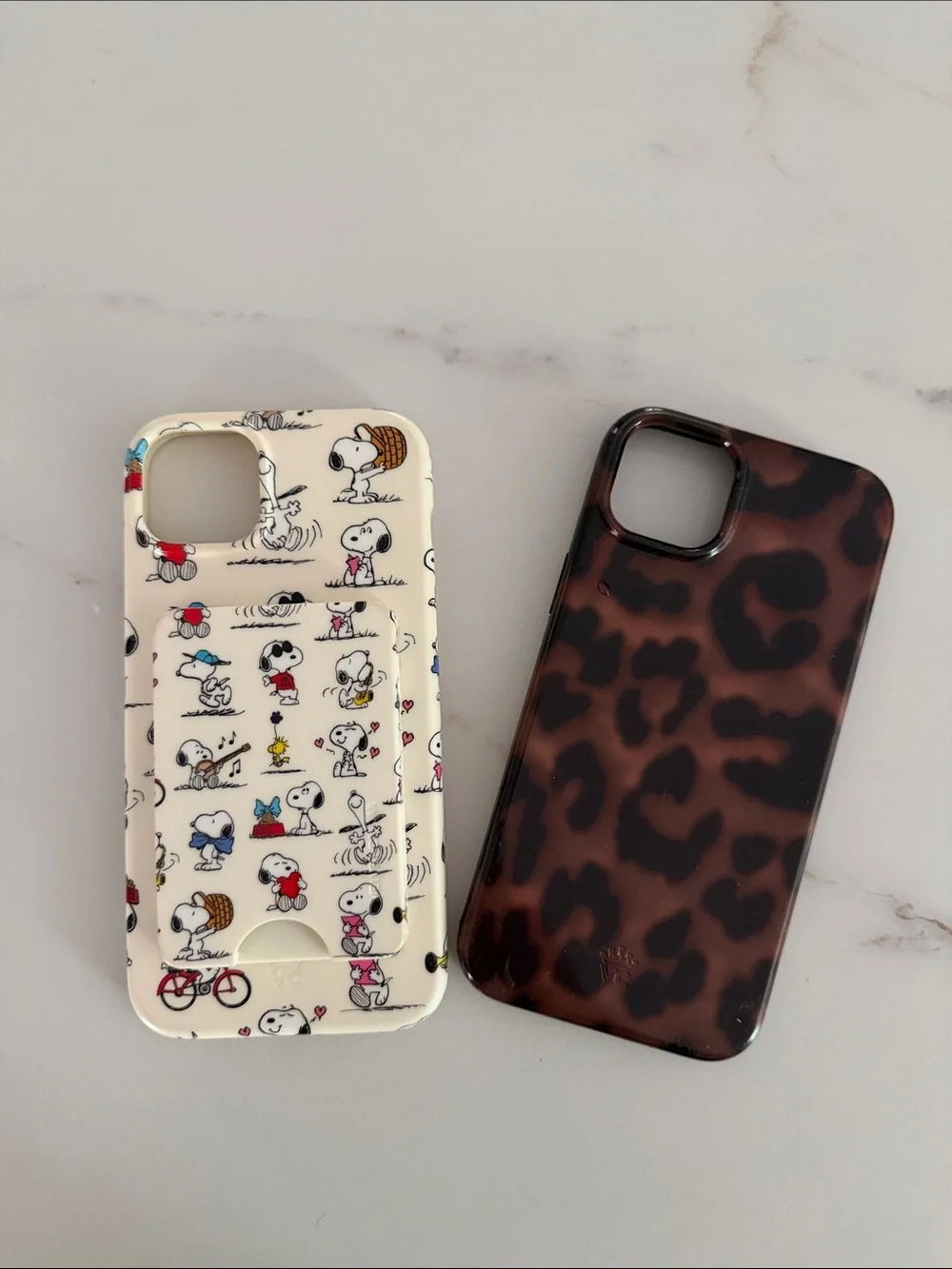 Velvet Caviar Snoopy Cream & Brown Leopard Print iPhone Case Duo